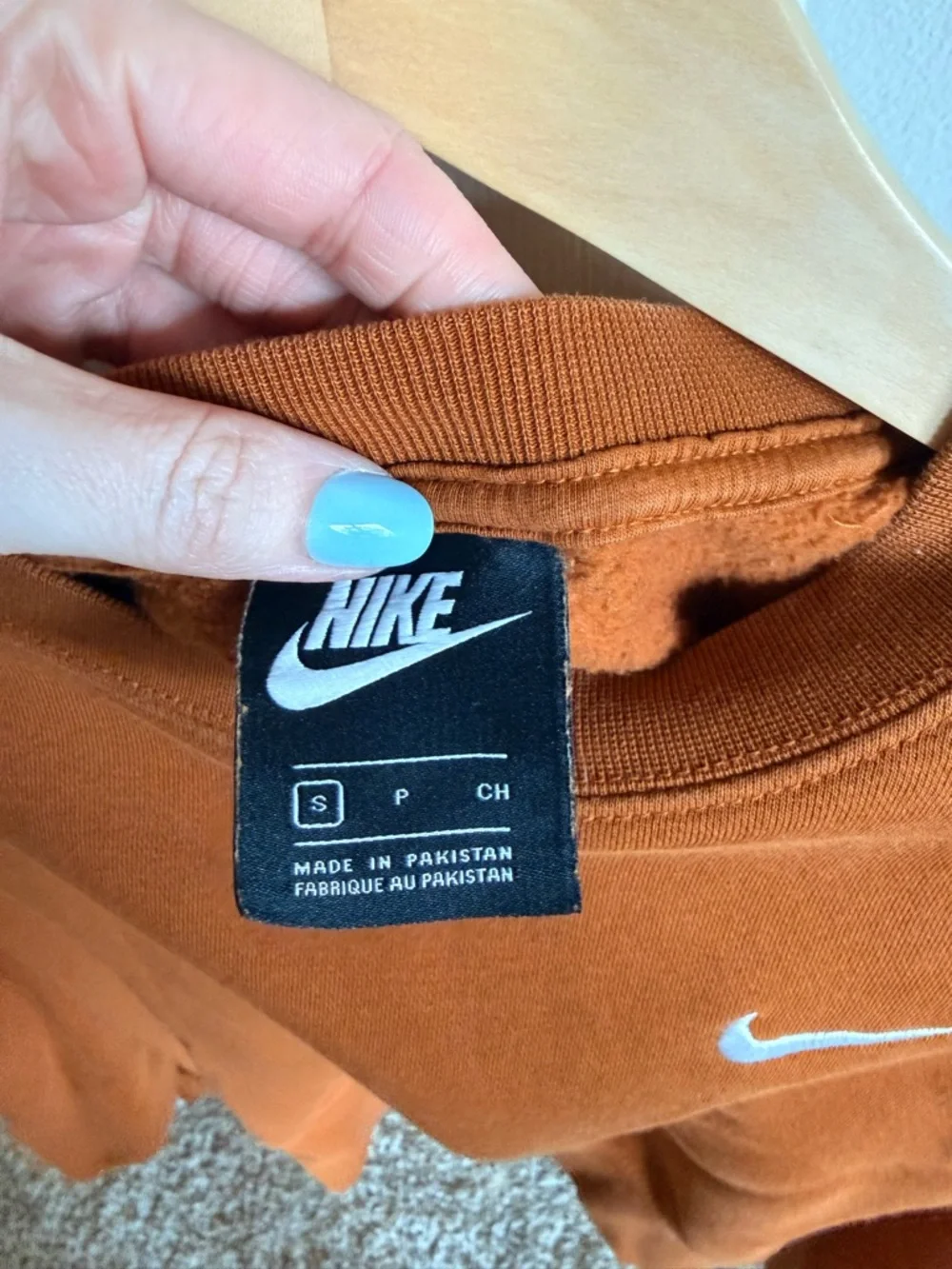 Nike Women's Cropped Phoenix Crewneck Sweatshirt - Rust Orange - Picture 3 of 3